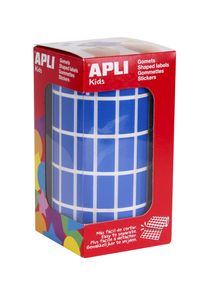 ROLL OF RECTANGULAR BLUE STICKERS 20X10MM
