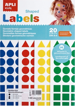 SACO 20 FOLHAS GOMETS A4 FORMAS E CORES SORTIDOS PERMANEN