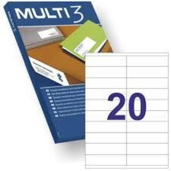 BOX OF 100 SHEETS OF LABELS FT/IM 105X29 MULTI3 STRAIGHT EDGES