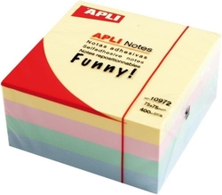 CUB 400 NOTAS ADHESIVAS 75X75MM COLORS PASTEL APLI