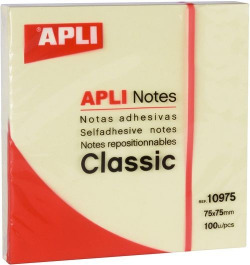 taco nota adhesiva 75x75mm apli amarillo