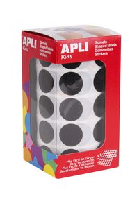 ROLL OF ROUND BLACK STICKERS 20MM