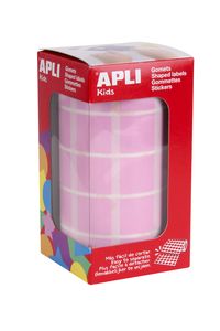 ROLL OF SQUARED PINK STICKERS 20MM
