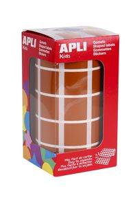 ROLL OF SQUARED BROWN STICKERS 20MM