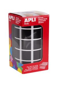 ROLL OF SQUARED BLACK STICKERS 20MM