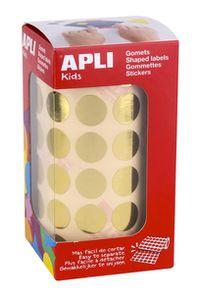 ROLL OF ROUND GOLD STICKERS 15MM