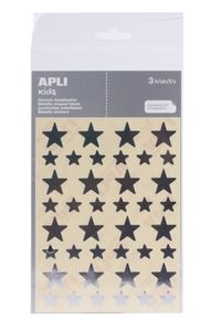 PACK OF 3 SHEETS STAR STICKERS SILVER PERMANENT