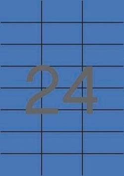 C/100 FULLS ETIQUETAS COLOR BLAU FT/IM 70X37 APLI