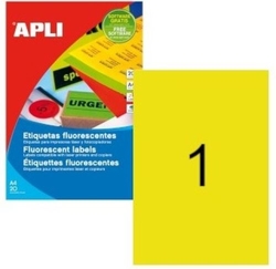 C/100 FEUILLES ETIQUETAS FT/IM 210X297 AMARILLA CANTOS RECTOS