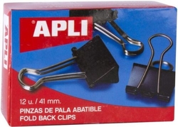 BOX OF 12 BINDER CLIPS APLI 41MM