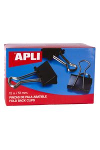 BOX OF 12 BINDER CLIPS APLI 51MM