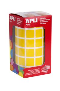 ROLL OF SQUARED YELLOW STICKERS 15MM