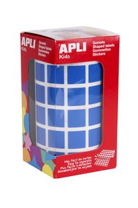 ROLL OF SQUARED BLUE STICKERS 15MM