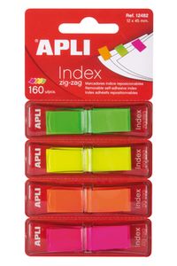 INDICES AUTOADHESIVOS EN ZIGZAG COULEURS ASSORTIMENTS FLUOR APLI