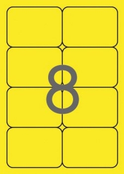 C/100 HOJAS ETIQUETAS FT/IM 99,1X67,7 AMARILLO CANTOS ROMOS