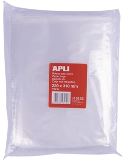 PACK/100 BOLSAS AUTOCIERRE ZIPER 220X310 MM ZIPPER APLI