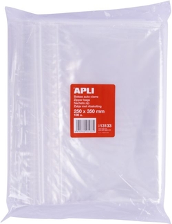 PACK/100 BOLSAS AUTOCIERRE ZIPER 250X350 MM ZIPPER APLI