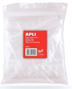 PAQ/100 BOLSAS AUTOCIERRE CREMALLEIRA 80X120 MM ZIPPER APLI