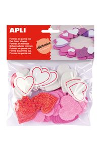 PACK 52 HEART STICKERS EVA FOAM ASSORTED