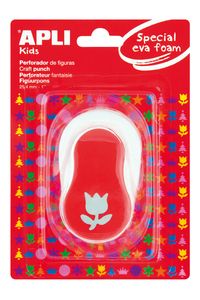 PAPER AND EVA FOAM HOLE PUNCHER TULIP RED 25.4MM
