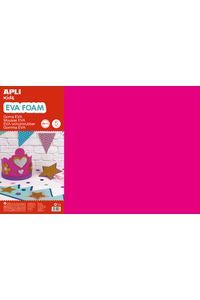 BLISTER 5 LAMINAS BORRACHA EVA COR-DE-ROSA FUCSIA 40X60 2MM APLI