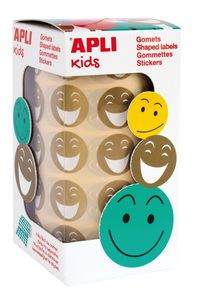 ROLO GOMETS REDONDOS CON CARAS FELICES COR ORO 20MM