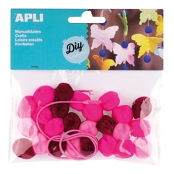 BOLSA 25 POMPONES ROSA