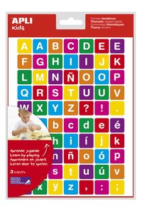PACK OF 3 SHEETS OF REMOVABLE STICKERS ALPHABET