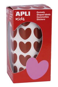 ROLO GOMETS CORAÇÕES VERMELHO AUTOADHESIVOS 20X18MM