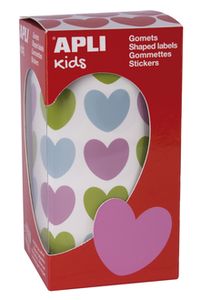 ROLO GOMETS CORAÇÕES MULTICOR AUTOADHESIVOS 20X18MM
