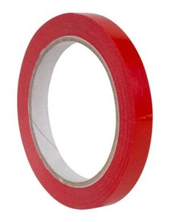 PACK/12 ROLOS CINTA ADHESIVA 66MX12MM COR VERMELLO PVC