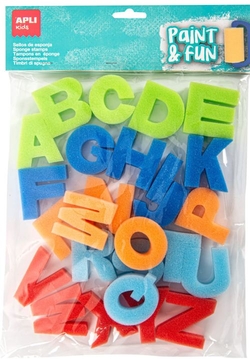 BOLSA 26 SELLOS DE ESPONJA ABC MAIUSCULAS