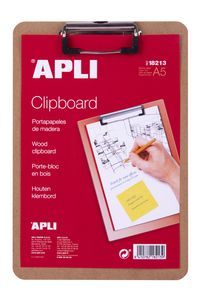 DOSSIER A5 DE BOIS AVEC PINZA SUPERIOR METALICA