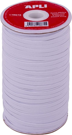 BOBINA DE BORRACHA ELASTICA PLANA 5MMX100M BRANCA