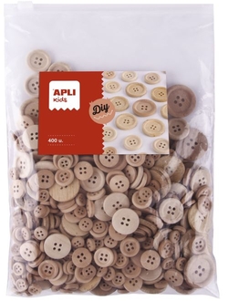 BAG 400 NATURAL WOODEN BUTTONS