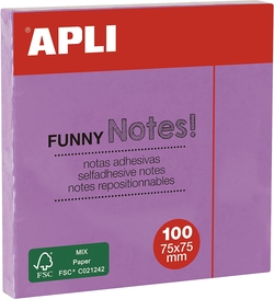 PACK 12 ADHESIVE NOTES CLUES 75X75MM PASTEL LILAC