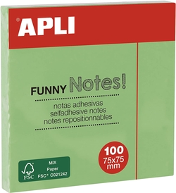 PACK 12 ADHESIVE NOTE BLOCKS 75X75MM PASTEL GREEN