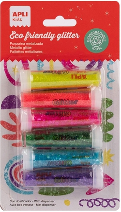 BLISTER 6 BOTES PURPURINA BIODEGRADABLE FLUOR