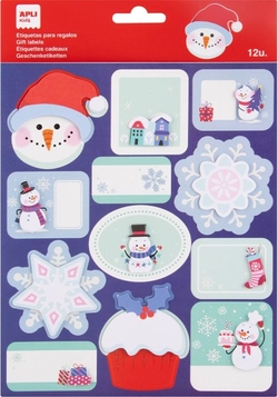 SAC 12 ETIQUETAS PRÉSENT NOËL CASITA NEVADA