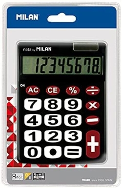 BLISTER CALCULADORA 8 DIGITOS TECLAS GRANDES NEGRO E VERMELLO