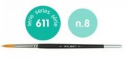 BOX OF 6 ROUND SYNTHETIC BRUSHES SERIES 611 N.8 SHORT HANDLE