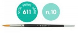 BOX OF 6 ROUND SYNTHETIC BRUSHES SERIES 611 N.10 SHORT HANDLE