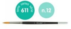 BOX OF 3 ROUND SYNTHETIC BRUSHES SERIES 611 N.12 SHORT HANDLE
