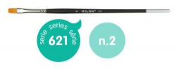 BOX OF 6 SYNTHETIC FLAT BRUSHES SERIES 621 N.2 SHORT HANDLE