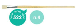 PACK/6 PINCEL CERDA PLANO Nº 4 SERIE 522 CABO LARGO