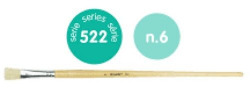 BOX OF 6 FLAT BRISTLE BRUSHES SERIES 522 N.6 LONG HANDLE