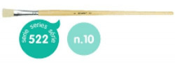 BOX OF 6 FLAT BRISTLE BRUSHES SERIES 522 N.10 LONG HANDLE