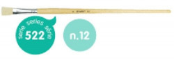 BOX OF 4 FLAT BRISTLE BRUSHES SERIES 522 N.12 LONG HANDLE