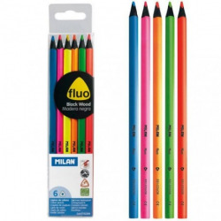 ÉTUI 6 CRAYONS COULEURS FLUOR TRIANGULAR