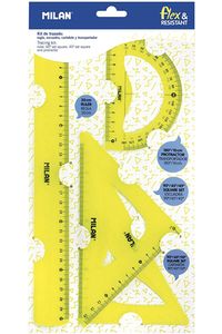 ÉTUI DE DESSIN FLEXIBLE 4 PIÈCES 30CM JAUNE
